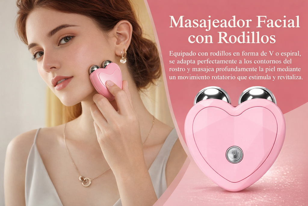 💖 MINI MASAJEADOR FACIAL – Diseño Corazón